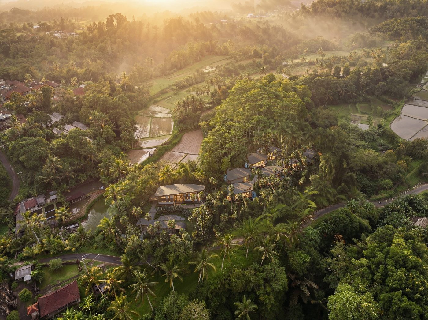 Hutan Sari — aerial sunrise